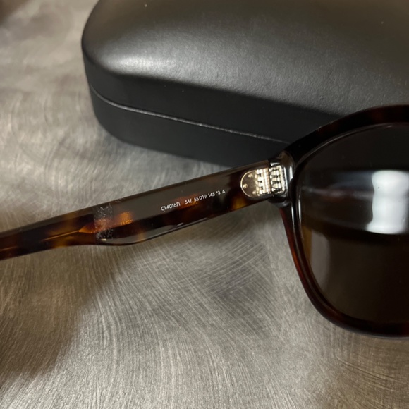 CELINE Square S167 Triomphe Logo Sunglasses in Dark Havana CL40167I - Picture 5 of 7